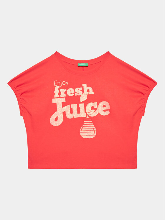 United Colors Of Benetton United Colors Of Benetton Marškinėliai 3096C10BT Raudona Regular Fit