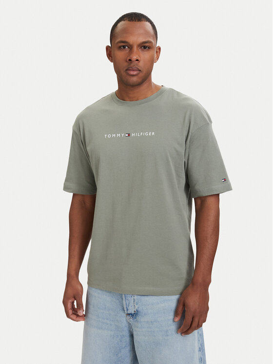 Tommy Hilfiger Tricou UM0UM03643 Verde deschis Regular Fit