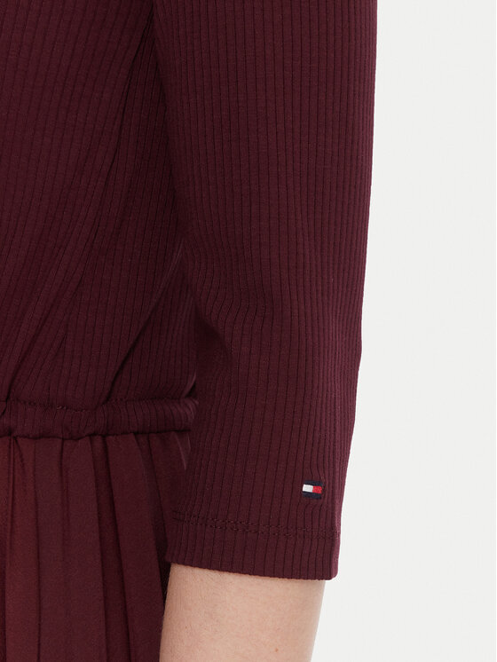 Tommy Hilfiger Tommy Hilfiger Повсякденна сукня WW0WW46138 Бордовий Slim Fit