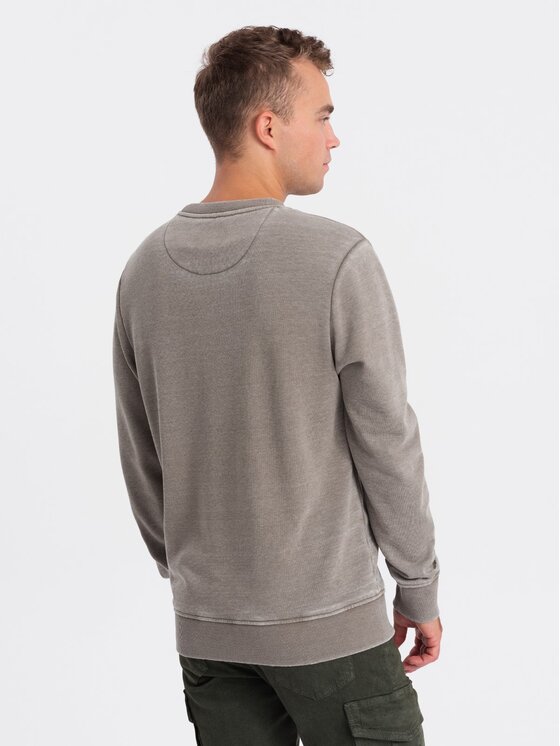 Ombre Ombre Mikina OM-SSDS-0131 Béžová Regular Fit