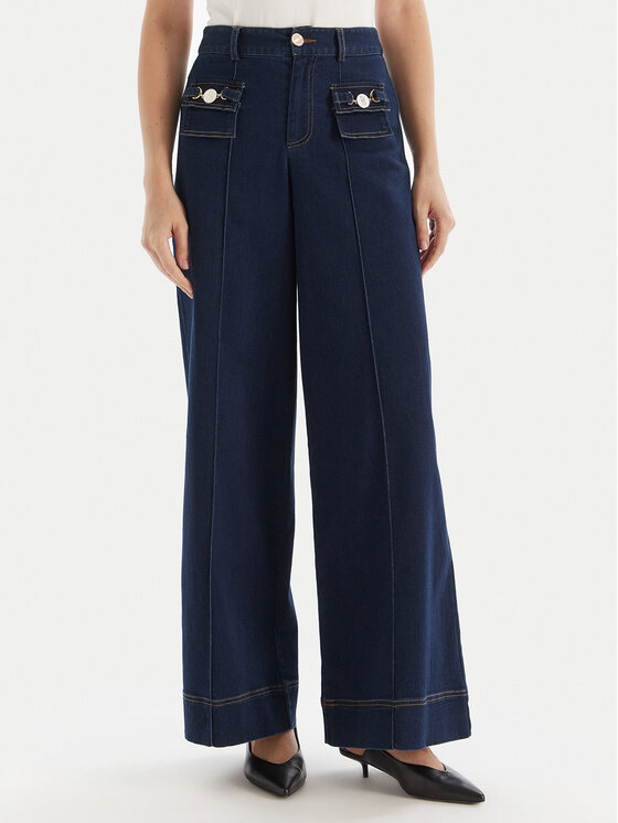 Fracomina Fracomina Jeansy FS25WV3004W78201 Tmavomodrá Wide Leg