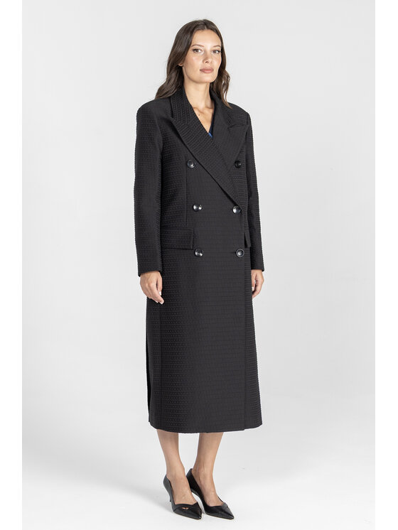 Deni Cler Milano Deni Cler Milano Płaszcz T-DC-8059-E5-10-90-1 Czarny Regular Fit