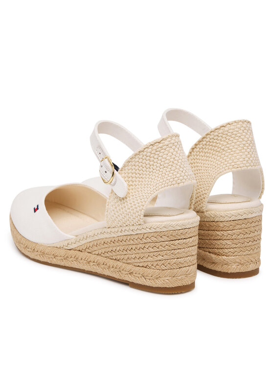 Tommy Hilfiger Tommy Hilfiger Espadrile Mid Wedge Espad Closed Toe FW0FW09233 Écru