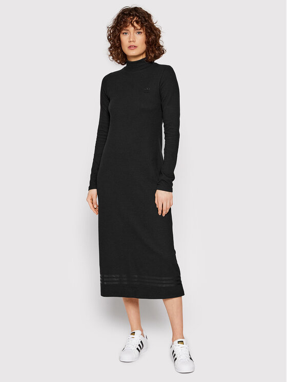 adidas adidas Kötött ruha Rib HE6916 Fekete Regular Fit