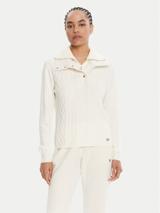 Liu Jo Sport Sweter TF5039 MS75L Écru Regular Fit