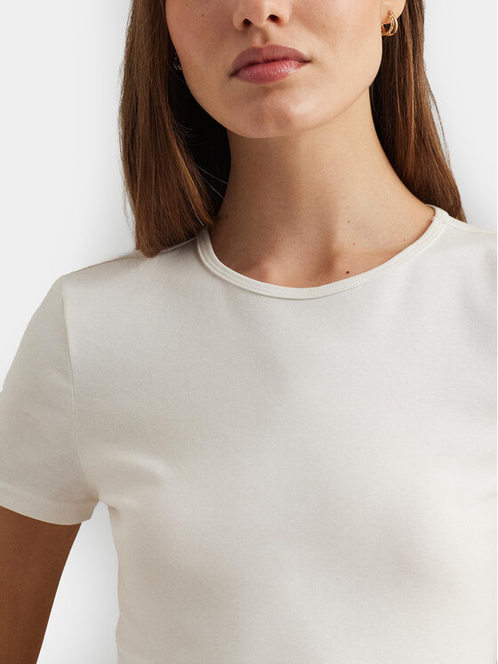 LAUREN RALPH LAUREN Lauren Ralph Lauren T-Shirt 200655374002 Biały Slim Fit