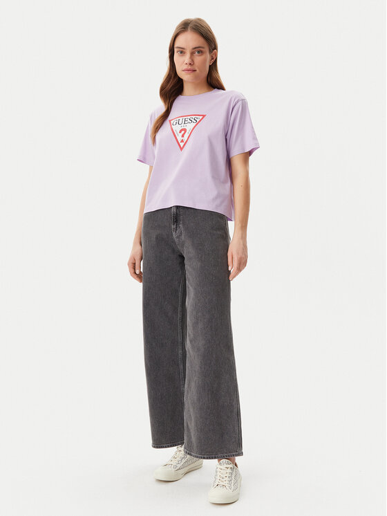Guess Jeans Guess Jeans Majica W4YI73 K8HM0 Vijolična Boxy Fit