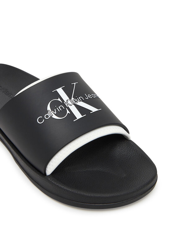 Calvin Klein Jeans Calvin Klein Jeans Şlapi Slide Rubber Neoprene Monologo YM0YM00361 Negru