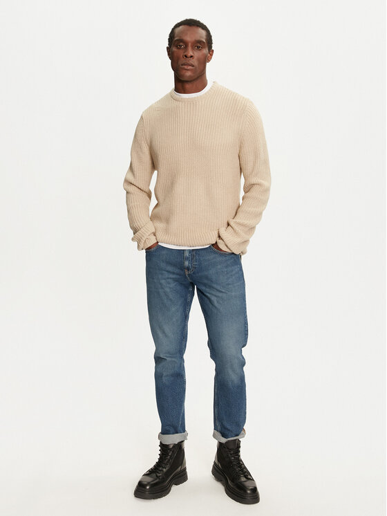 Brave Soul Brave Soul Sweter MK-230BINARY3 Beżowy Regular Fit