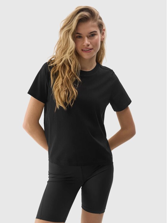 4F 4F T-Shirt 4FWSS24TTSHF1360-20S Czarny Regular Fit