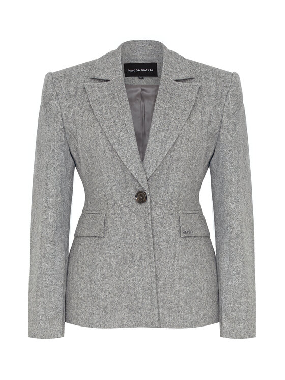 Magda Matyja Magda Matyja Marynarka CLAIR BLAZER Szary Fitted Fit