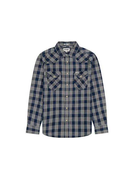 Wrangler Wrangler Koszula WESTERN INDIGO SHIRT Niebieski Regular Fit
