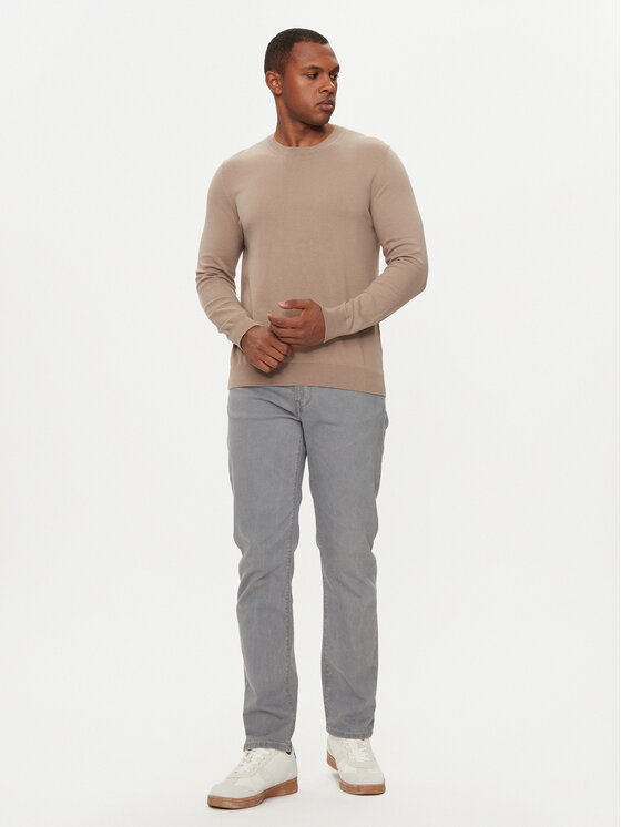 Sisley Sisley Пуловер 10F2S1C78 Бежов Slim Fit
