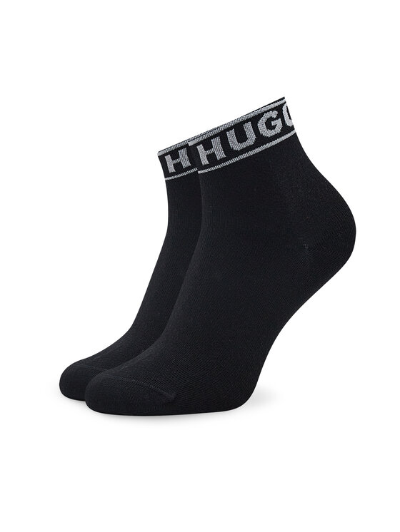 HUGO Hugo 2 pár hosszú szárú női zokni Logo 50469291 Fekete