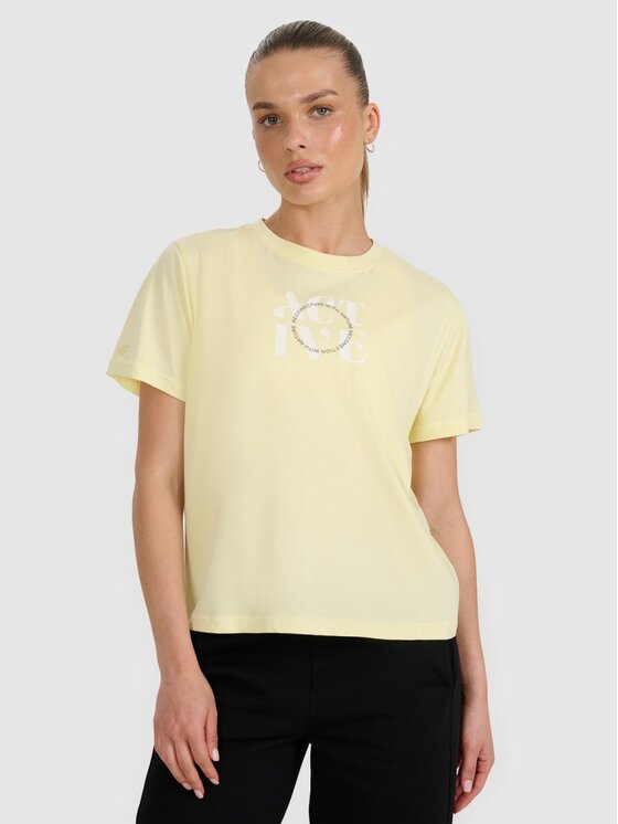 4F 4F T-Shirt 4FRAW25TTSHF3229-73S Żółty Boxy Fit