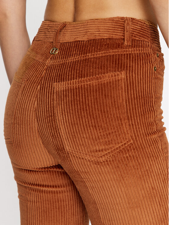TWINSET TWINSET Hlače iz tkanine 232TT2361 Rjava Regular Fit