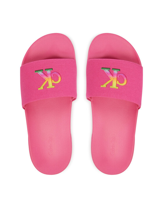 Calvin Klein Calvin Klein Şlapi Essential Slide Pride Cv Wn HW0HW03297 Roz