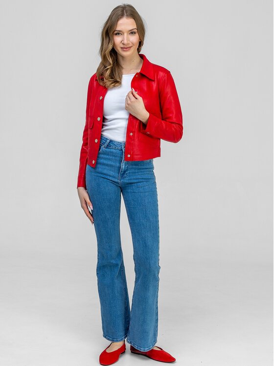 Perso Perso Prechodná bunda BLE262676F Červená Regular Fit