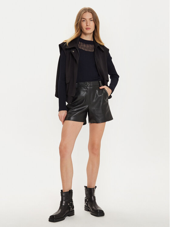 Morgan Morgan Pantaloncini in similpelle 242-SHILY Nero Regular Fit