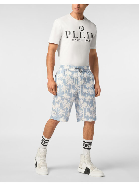 PHILIPP PLEIN PHILIPP PLEIN Szorty materiałowe 24709 Niebieski jasny Regular Fit