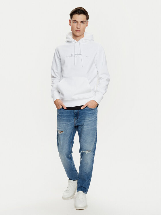 Calvin Klein Jeans Calvin Klein Jeans Felpa Minimal Logo J30J327076 Bianco Regular Fit