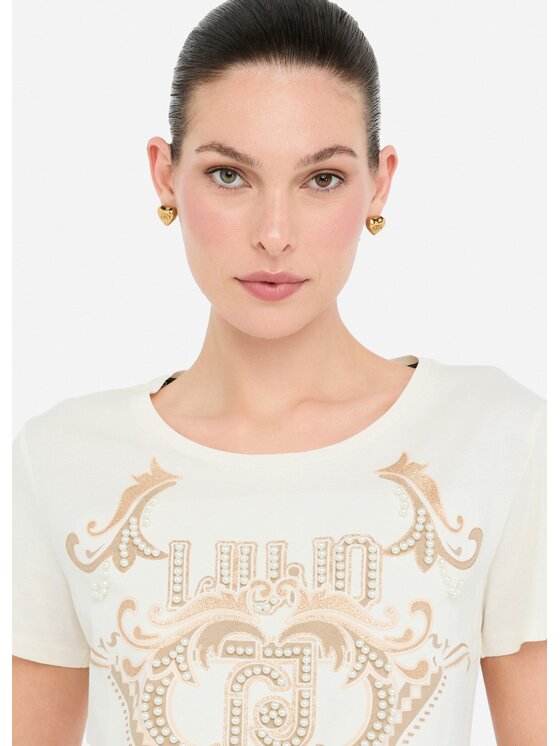 Liu Jo Liu Jo T-Shirt TF5280JS923M9818 Biały Regular Fit