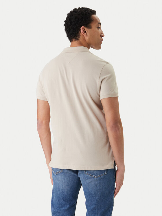 Tommy Jeans Tommy Jeans Тениска с яка и копчета DM0DM20676 Бежов Slim Fit