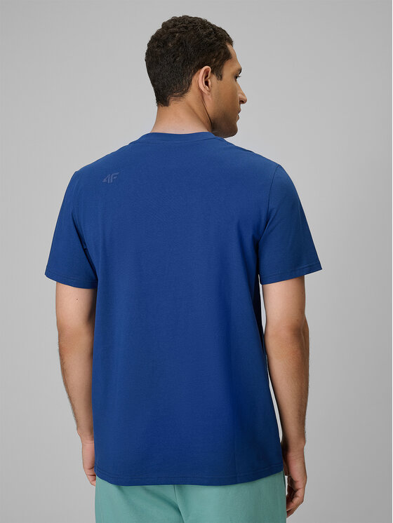 4F 4F T-Shirt BASIC+ Granatowy Regular Fit
