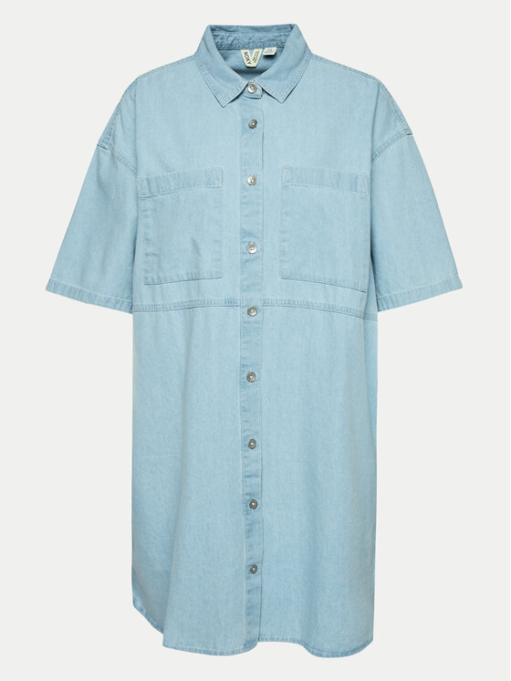 Roxy Roxy Дънкова рокля Pacific Night ERJDD03005 Син Relaxed Fit