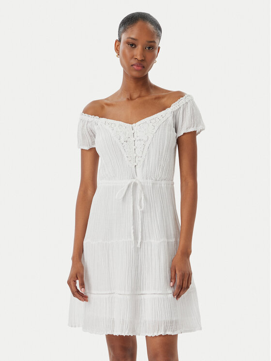 Guess Rochie de vară W5GK0A WE340 Alb Regular Fit