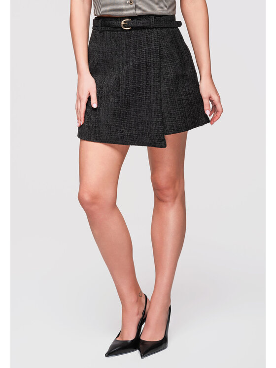 Ombre Ombre Spódnica mini OW-GL-E0002 Czarny Slim Fit