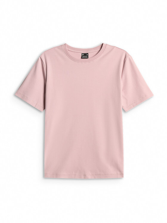 4F 4F T-Shirt BASIC+ Różowy jasny Regular Fit