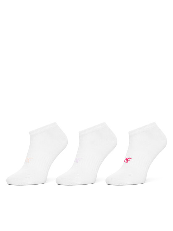 4F 4F 3er-Set niedrige Kindersocken 4FJSS23USOCF097 Weiß
