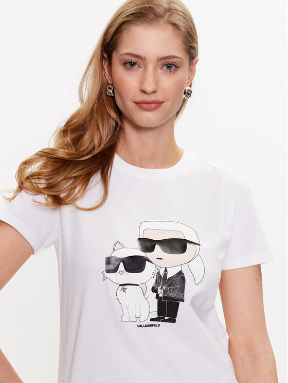 KARL LAGERFELD KARL LAGERFELD T-Shirt Ikonik 2.0 230W1704 Λευκό Regular Fit