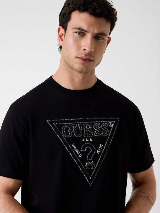 Guess Guess T-shirt M6GI15 K3008 Crna Regular Fit