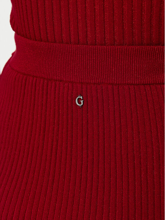 Guess Guess Fustă tip creion W5RD83 Z2Y50 Roșu Slim Fit