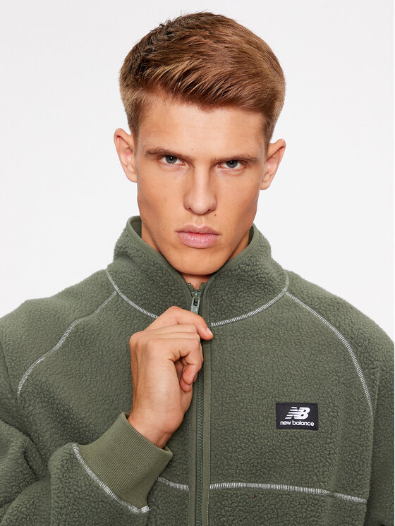New Balance New Balance Fliis Athletics Polar Fleece Full Zip MJ33503 Roheline Regular Fit