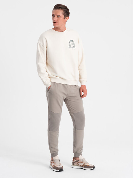 Ombre Ombre Teplákové kalhoty OM-PASK-0127 Hnědá Regular Fit