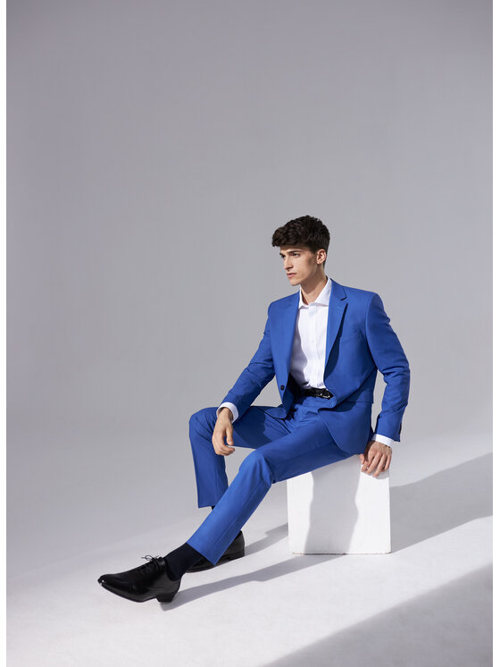 Pako Lorente Pako Lorente Spodnie garniturowe P22SF-6G-020 Niebieski Slim Fit