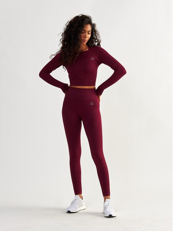 BeShaped BeShaped Legginsy Bezszwowe Femme Force Bordowy Active Fit