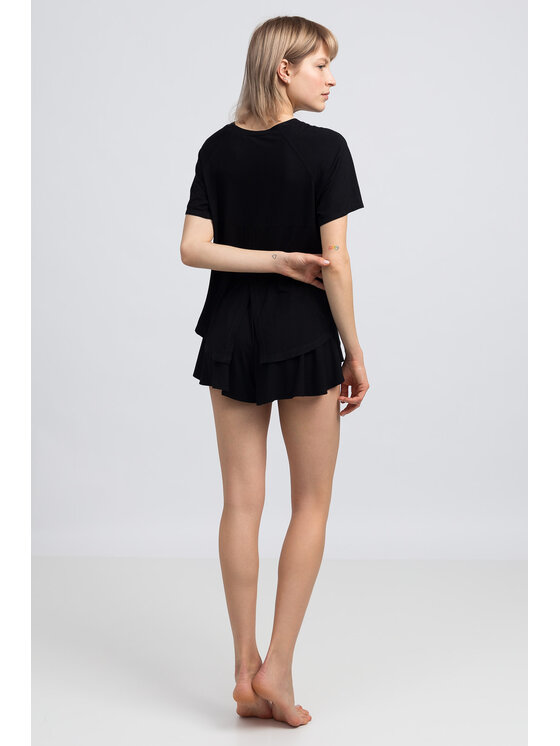 LaLupa LaLupa Koszula nocna LA044 Czarny Comfortable Fit