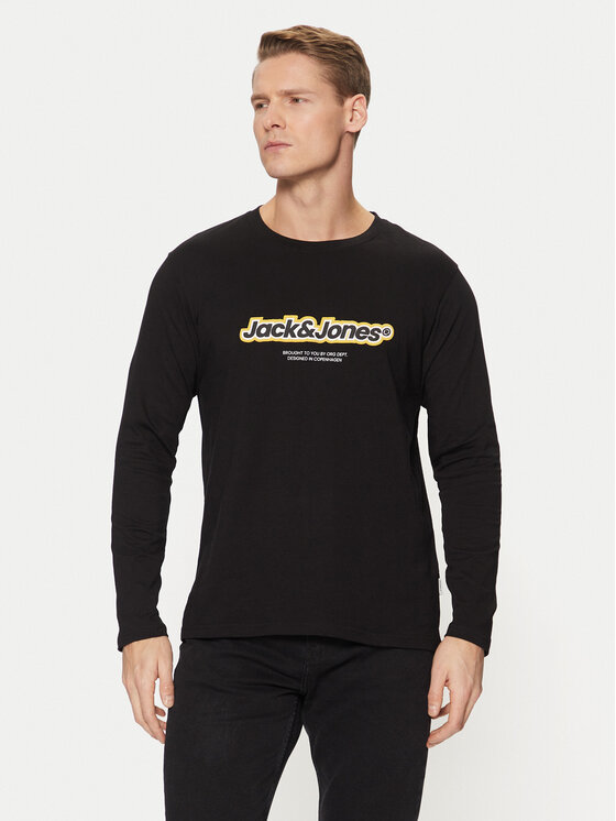 Jack & Jones Jack & Jones S dlouhým rukávem Vesterbro 12266419 Černá Relaxed Fit