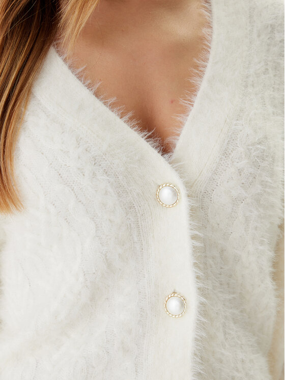 Guess Guess Strickjacke W5BR0D Z3BH0 Écru Relaxed Fit