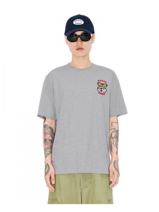 KENZO メンズ 半袖Tシャツ FF58TS4824SG 94 KENZO VERDY MARKET EMBROIDERED CLASSIC TSHIRT PEARL GREY