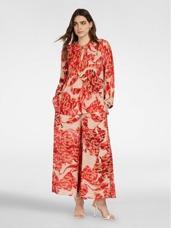 Elena Mirò Elena Mirò Pantaloni di tessuto P084Z000178N041 Rosso Over Fit