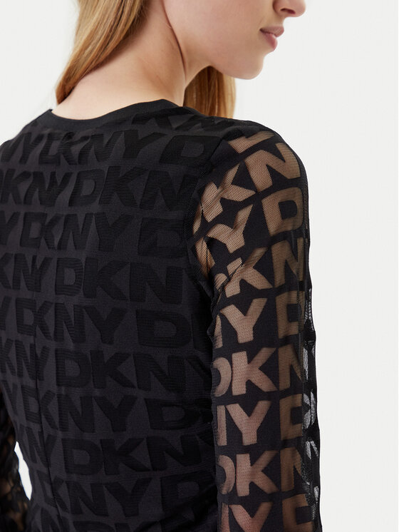 DKNY DKNY Majica P53HFWMF Crna Regular Fit