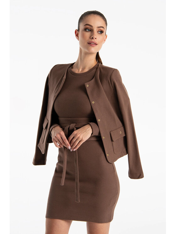 Nudyess Nudyess Cintura da donna Dark Belt z prążka Marrone