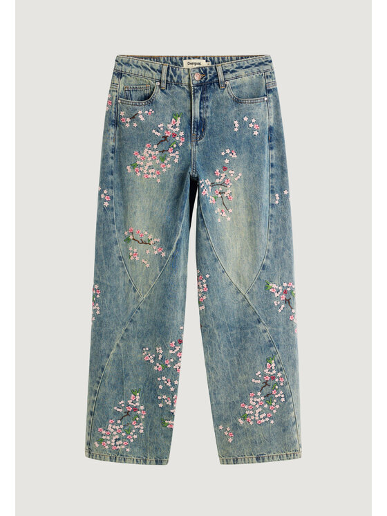 Desigual Desigual Τζιν DENIM FLOWERS JAPANESE Μπλε Casual Fit