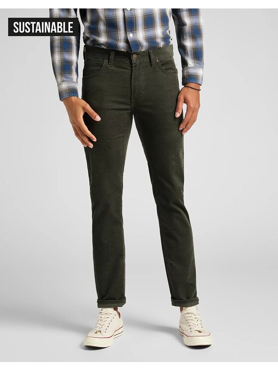Spodnie materiałowe, rozmiar W31/L32, Zielone, DAREN ZIP FLY