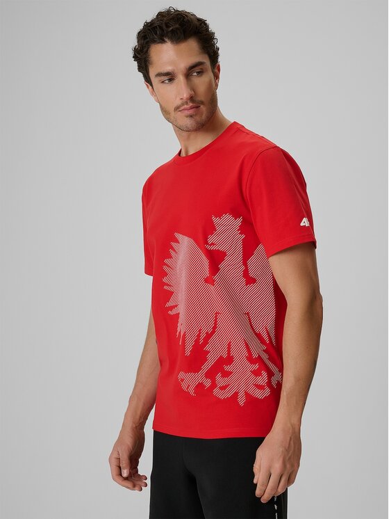 4F 4F Tričko 4FRSS26TTSHM4200-62S Červená Regular Fit
